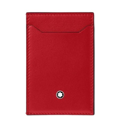 Portacarte Montblanc Custodia Meisterstück 3 scomparti rossa 129685 [36407a70]
