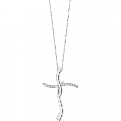 Girocollo Comete Oro Bianco e Diamanti GLB1387 [bde74f3f]