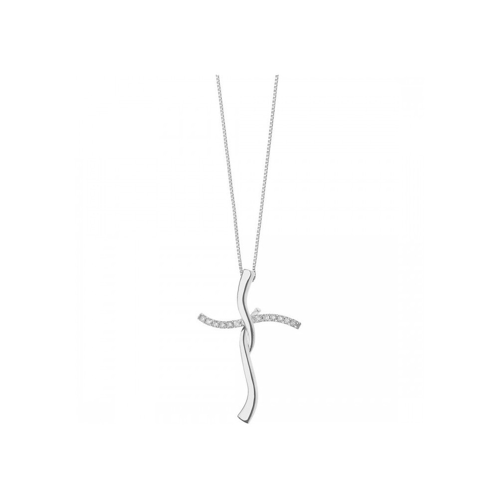 Girocollo Comete Oro Bianco e Diamanti GLB1387 [bde74f3f]