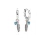 Orecchini Pandora cerchi con piume e cuori turchese 297205EN168 [5b0568cd]