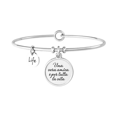 Bracciale Kidult rigido amica con ciondolo e frase 732144 [022243d2]