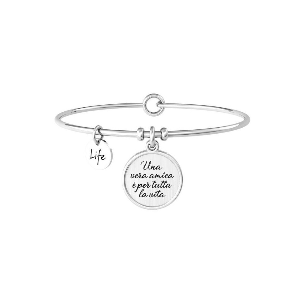 Bracciale Kidult rigido amica con ciondolo e frase 732144 [022243d2]