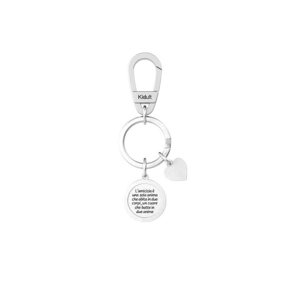 Portachiavi Kidult in acciaio con ciondolo e frase aristotele 781014 [2f2b3a8e]