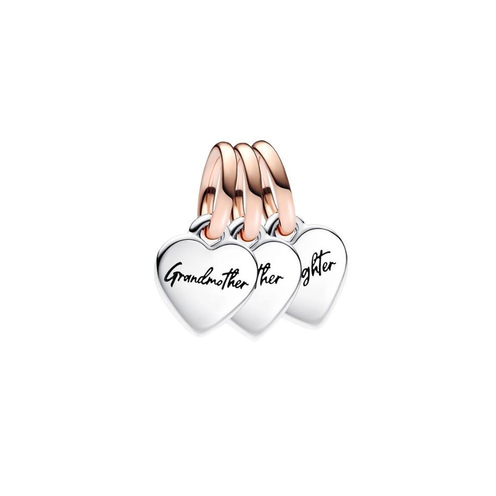 Charm Pandora triplo pendente bicolore Family Generation of Hearts 782648C00 [f7f837f1]