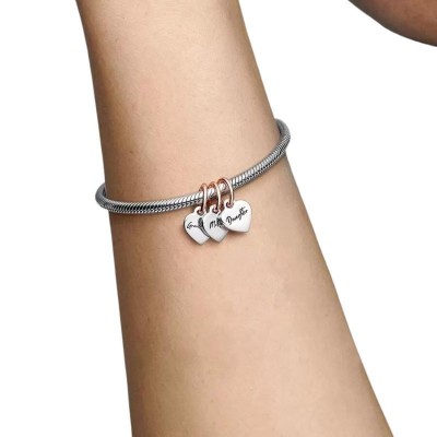 Charm Pandora triplo pendente bicolore Family Generation of Hearts 782648C00 [2ede74fc]