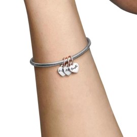 Charm Pandora triplo pendente bicolore Family Generation of Hearts 782648C00 [2ede74fc]