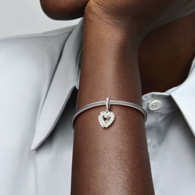 Charm Pandora Moments doppio ciondolo con perle 792649C01 [d3a76591]