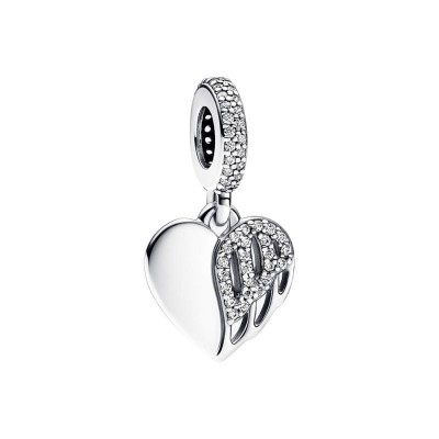 Charm Pandora Moments cuore pendente con ali d'angelo 792646C01 [dd7721fb]