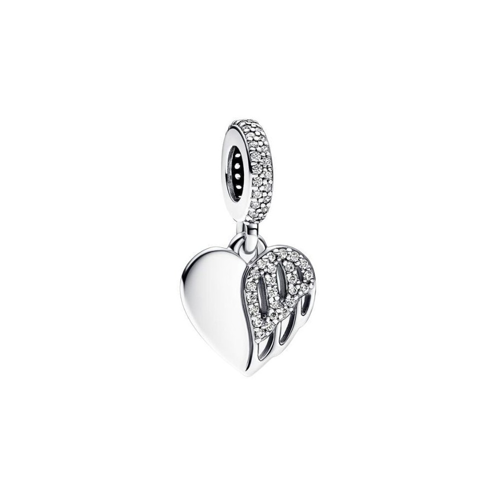 Charm Pandora Moments cuore pendente con ali d'angelo 792646C01 [dd7721fb]