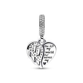 Charm Pandora Moments cuore pendente con ali d'angelo 792646C01 [045162f6]