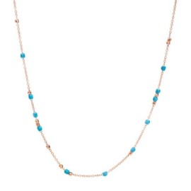 Collana Dodo mini granelli in oro rosa 9K e ceramica azzurra DCC1008-GRANX-CTU9R [9a49a740]
