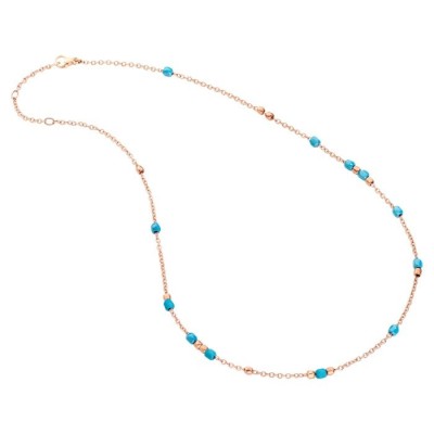 Collana Dodo mini granelli in oro rosa 9K e ceramica azzurra DCC1008-GRANX-CTU9R [436fe44d]