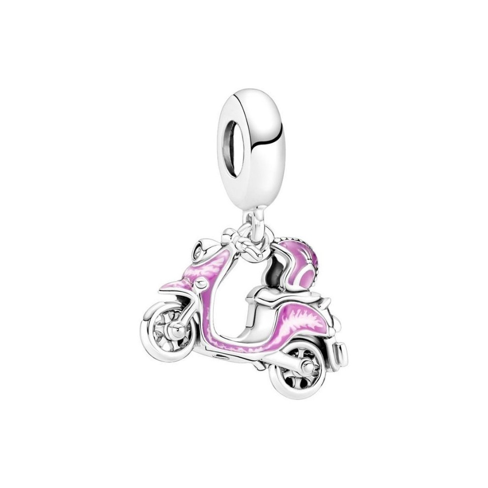 Charm Pandora Moments Scooter in argento e smalto rosa 791057C01 [631b3c17]