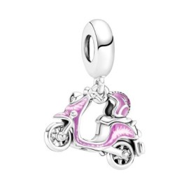 Charm Pandora Moments Scooter in argento e smalto rosa 791057C01 [631b3c17]