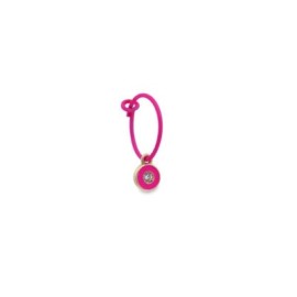 Mono orecchino Rue des Mille a cerchio fucsia con pendente tondo e diamanti in oro 18kt 18K-ORDV 09 [b0f8f3e3]