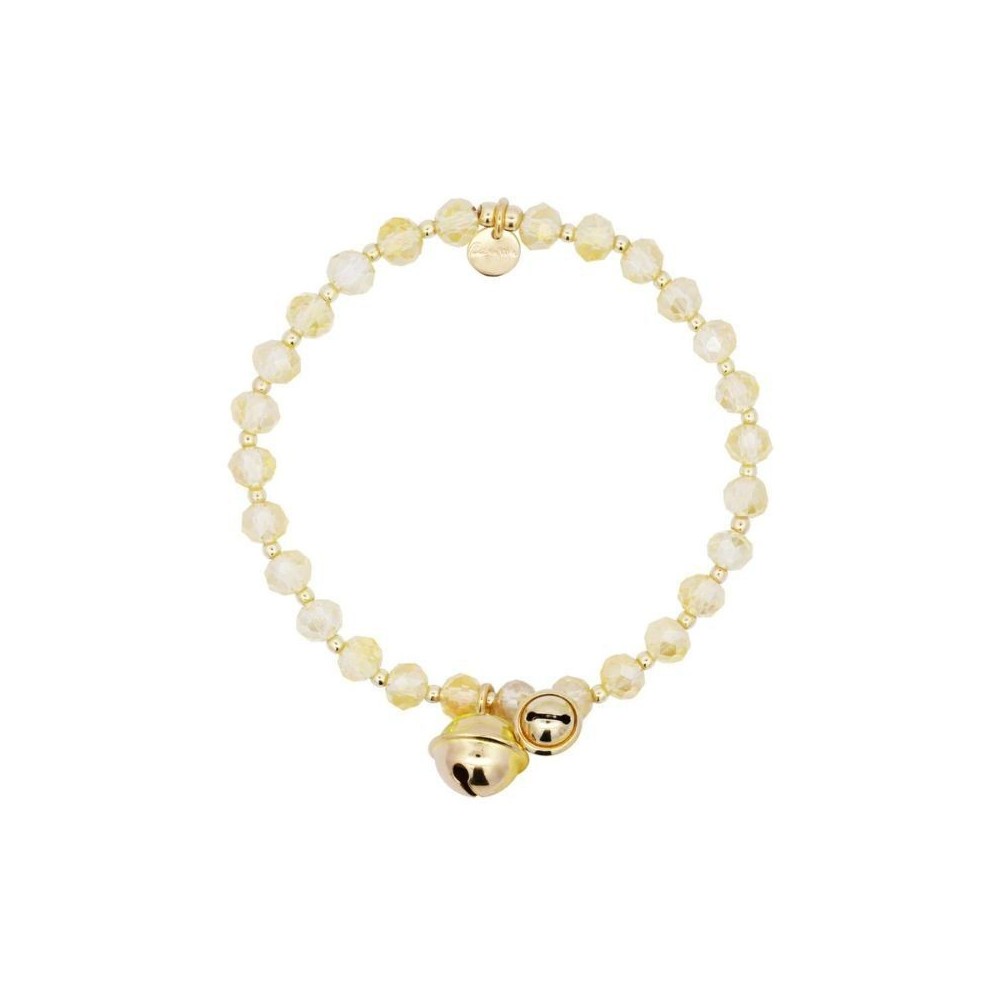Bracciale Rue des Mille elastico con pietre gialle e doppio campanello BR-015 M6 AU [eccf1fbb]