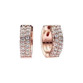 Orecchini Pandora con pavè fascia doppia rosè 282622C01 [29057daa]