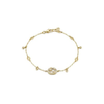 Bracciale  Gucci Interlocking G in oro giallo 18 ct con Diamanti YBA729403002-17 [f6000529]