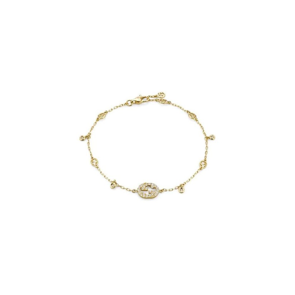Bracciale  Gucci Interlocking G in oro giallo 18 ct con Diamanti YBA729403002-17 [f6000529]