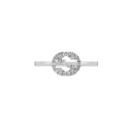 Anello Gucci Interlocking G in oro bianco 18 kt e diamanti YBC729412003 [3ed7c78c]