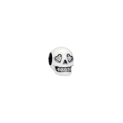 Charm Pandora teschio con smalto bianco e zirconi 792811C01 [43b39c1f]
