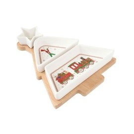 Set aperitivo con 3 ciotoline e vassoio in bamboo POLAR EXPRESS  EasyLife R2190EXPR [a920c777]