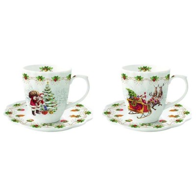 Set 2 tazze caffè in porcellana  Nostalgic Christmas  EasyLife  R2782NOCH [9f1db37a]