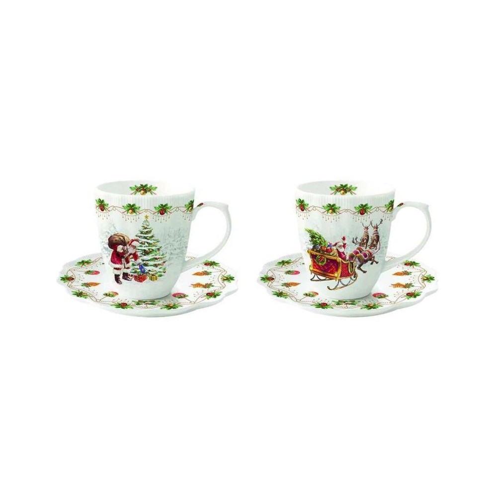 Set 2 tazze caffè in porcellana  Nostalgic Christmas  EasyLife  R2782NOCH [9f1db37a]