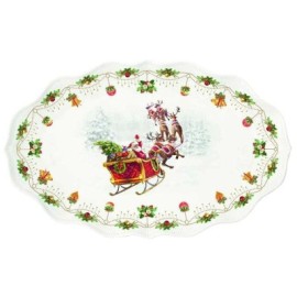 Life Vassoio Ovale in Porcellana Babbo Natale  Nostalgic Christmas  EasyLife  R2786NOCH [1ebaaaab]