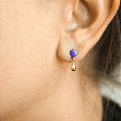 Mono Orecchino Rue des Mille Goccia Bottone 18K-ORV K7 M2 GOC [97aedc49]