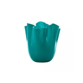 Vaso Venini Fazzoletto Verde Paraiba Sabbiato Grande   700.00 VE/LA/VE [ba60d02c]