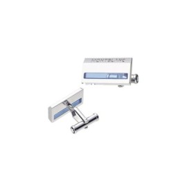 Gemelli silver rettangolari blu Montblanc 38086 [de96f4b4]