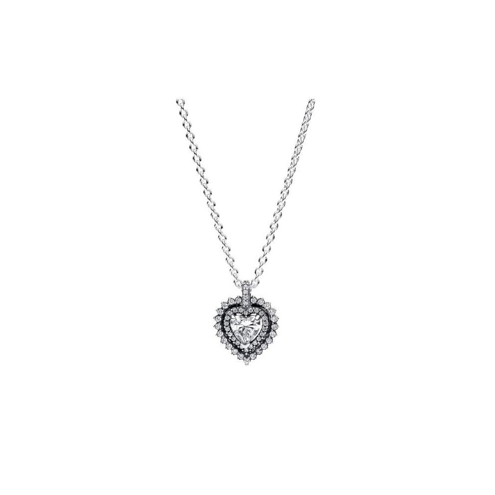 Collana Punto Luce Cuore e Pavè Pandora 393099C01-45 [dc4b26b0]