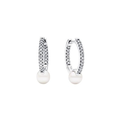 Orecchini Cerchi con Perle d’Acqua Dolce Coltivate e Pavè 293171C01 [c26df837]