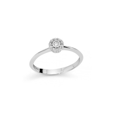 Anello Miluna - Tondo in Oro Bianco 18 carati con Diamanti Naturali LID3645 [1cb53498]