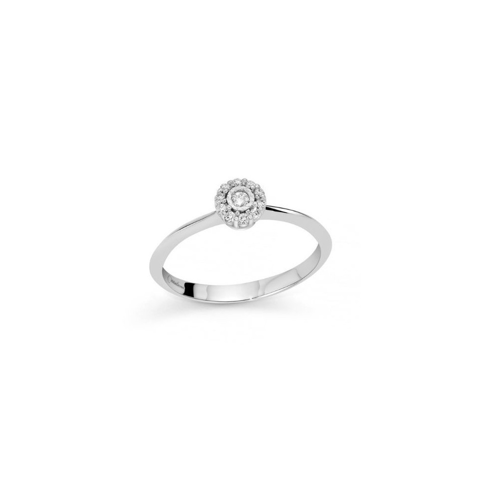 Anello Miluna - Tondo in Oro Bianco 18 carati con Diamanti Naturali LID3645 [1cb53498]
