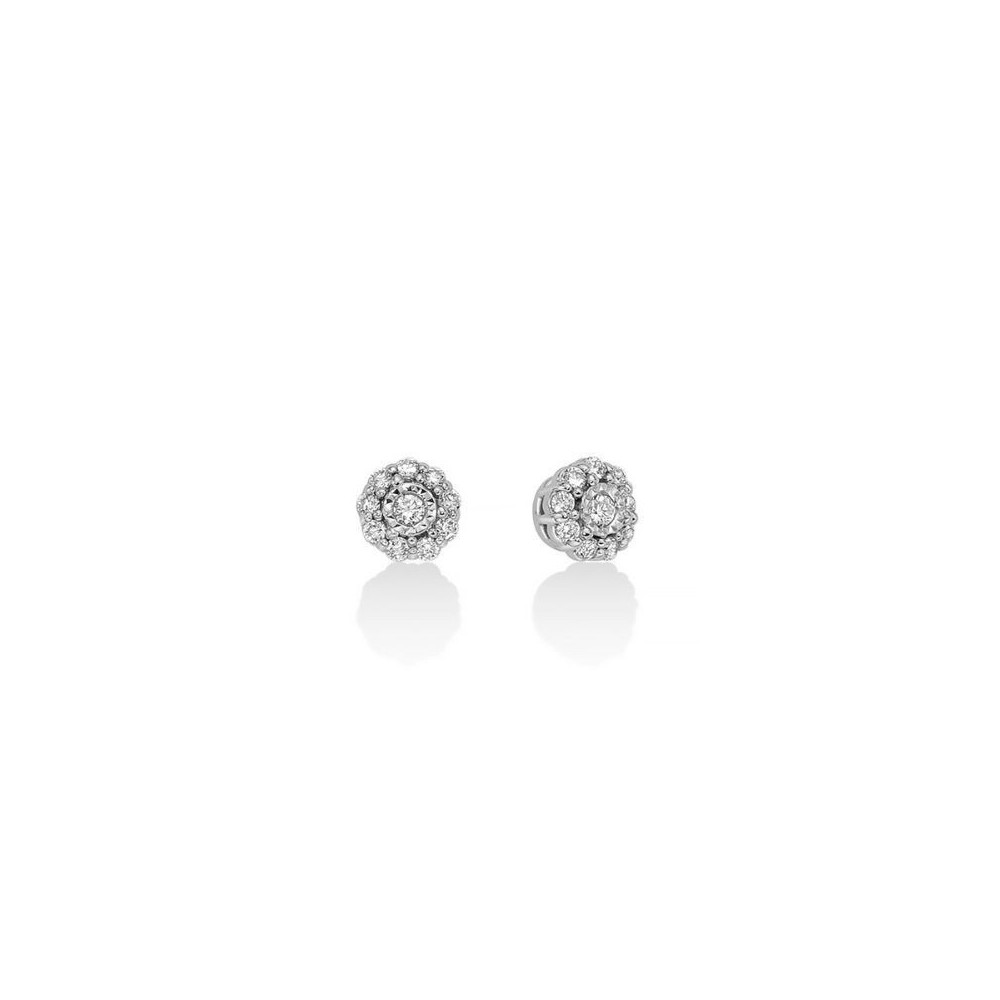Orecchini Miluna - Premium Diamonds Punto Luce Tondi in Oro Bianco 18 con Diamanti Naturali [87ab8e9e]