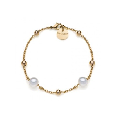 Bracciale in bronzo dorato e perle naturali Unoaerre  2064 [b664f127]