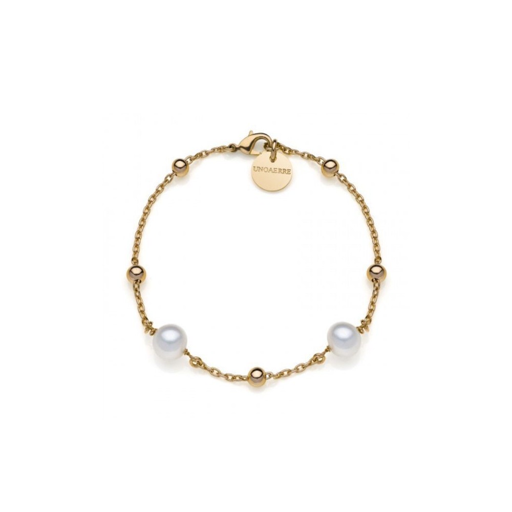 Bracciale in bronzo dorato e perle naturali Unoaerre  2064 [b664f127]