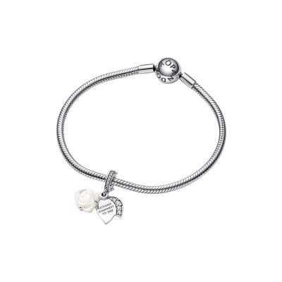 Charm Pendente Rosa Bianca Pandora 793200C01 [e7a06697]