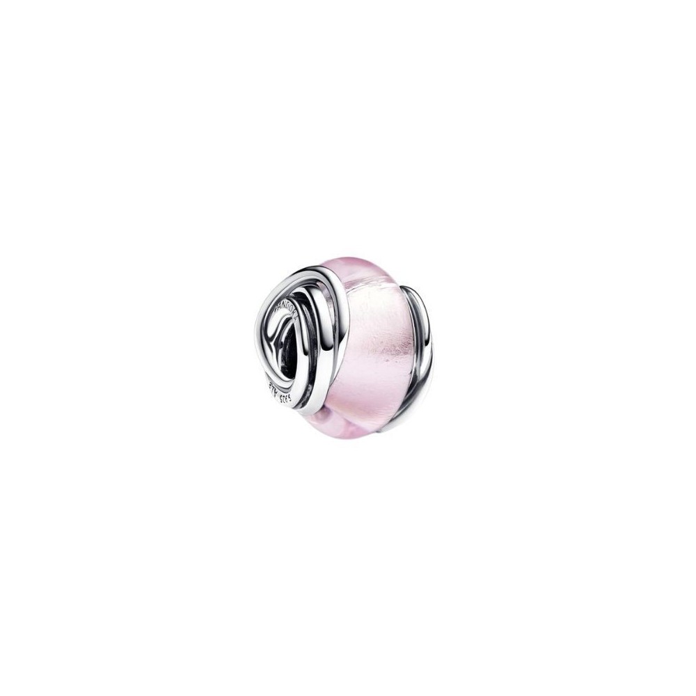 Charm Vetro di Murano Rosa e Cerchi Pandora 793241C00 [7abb44f0]