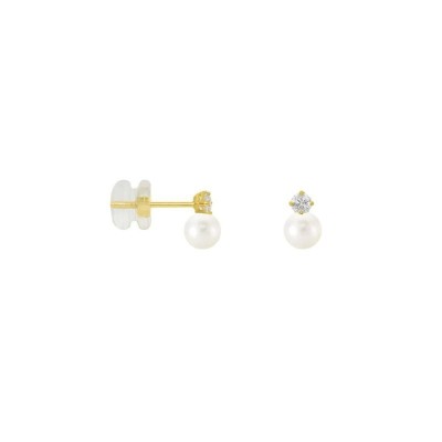 Orecchini Lobo Bon Ton Oro Giallo Perla D'Acqua Dolce Cubic Zirconia Stroili [84a6836f]