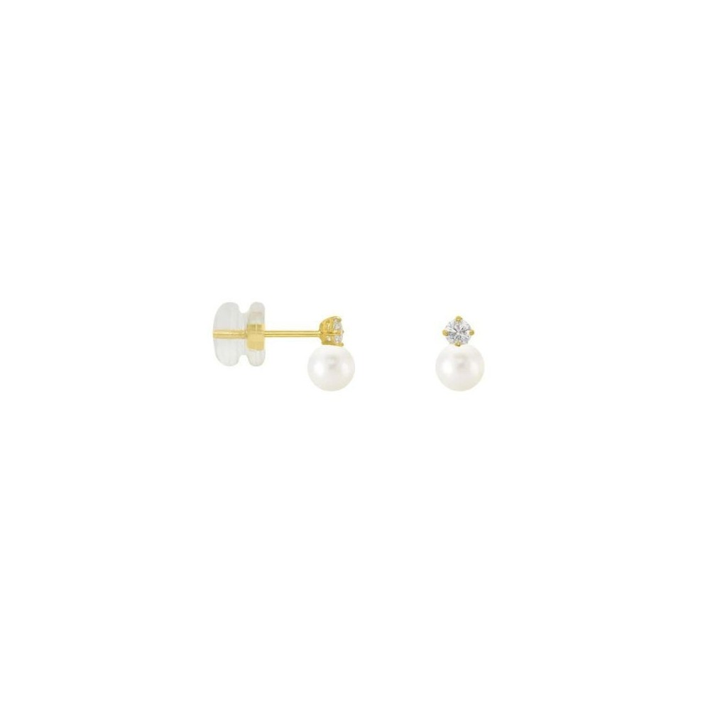 Orecchini Lobo Bon Ton Oro Giallo Perla D'Acqua Dolce Cubic Zirconia Stroili [84a6836f]