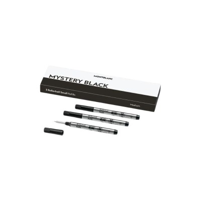3 REFILL PICCOLI PER ROLLER (M) MYSTERY BLACK (NERO) MONTBLANC 128240 [8ed01e4d]
