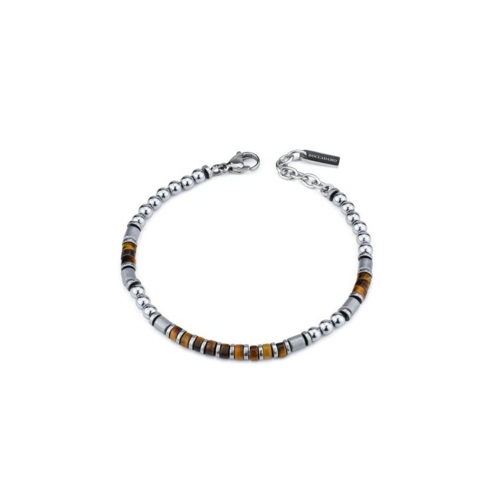Bracciale uomo con occhio di tigre ed ematite Boccadamo ABR686M [0ec62902]
