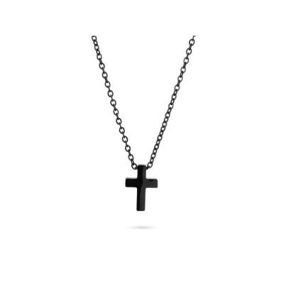 Collana uomo nera con pendente a croce Boccadamo AGR250N [15cea44b]