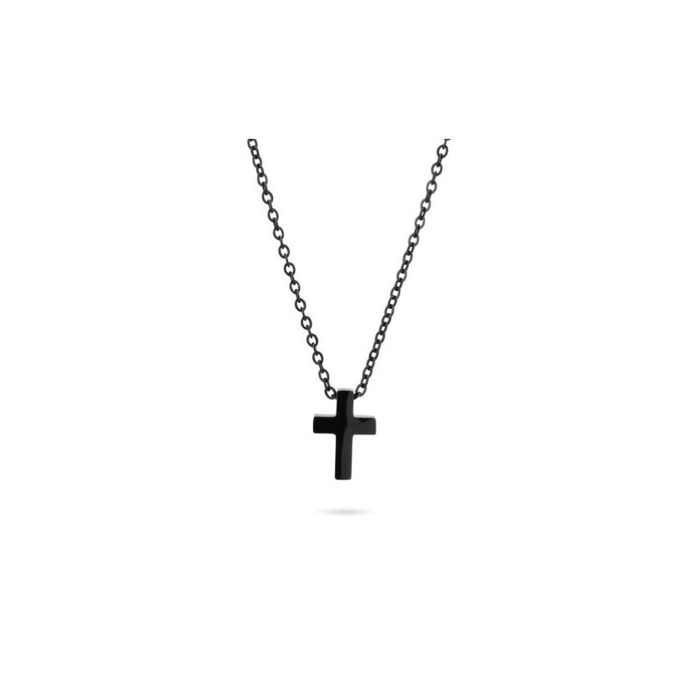 Collana uomo nera con pendente a croce Boccadamo AGR250N [15cea44b]
