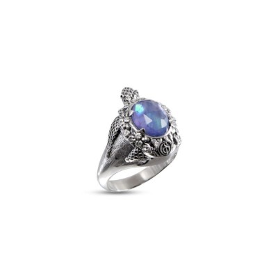Anello Tartaruga Caretta Caretta con pietra tripletta Gerardo Sacco 27906 [dffb632b]