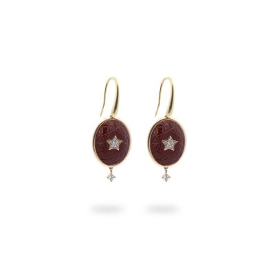 Orecchini Oval Choco Rue Des Mille ORZ-025 M3 M AU [d22e17ab]