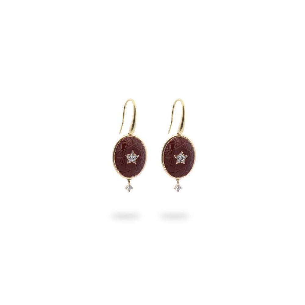 Orecchini Oval Choco Rue Des Mille ORZ-025 M3 M AU [d22e17ab]